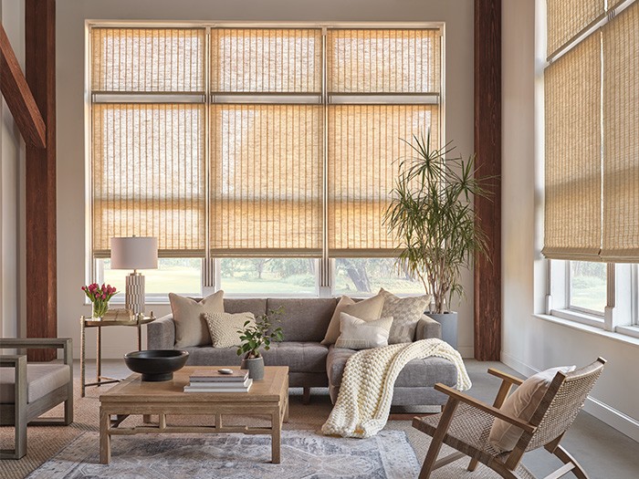  Tissu des stores en bois entrelacé ProvenanceMD : Millhouse  Couleur : Burlap Sack